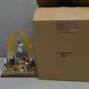 Comfy Hour Faith and Hope Collection Holy Family with Angel Christmas Nativity Scene Figurine, Story of Jesus, Winter Decoration, Resin Stone