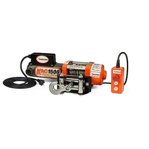 KEEPER Electric Winch 110/120V AC with Remote, Hand Held Control, 1500 lb. Capacity, AC Power, ATV, Truck, SUVs, Large Vehicles, Trailer Winch