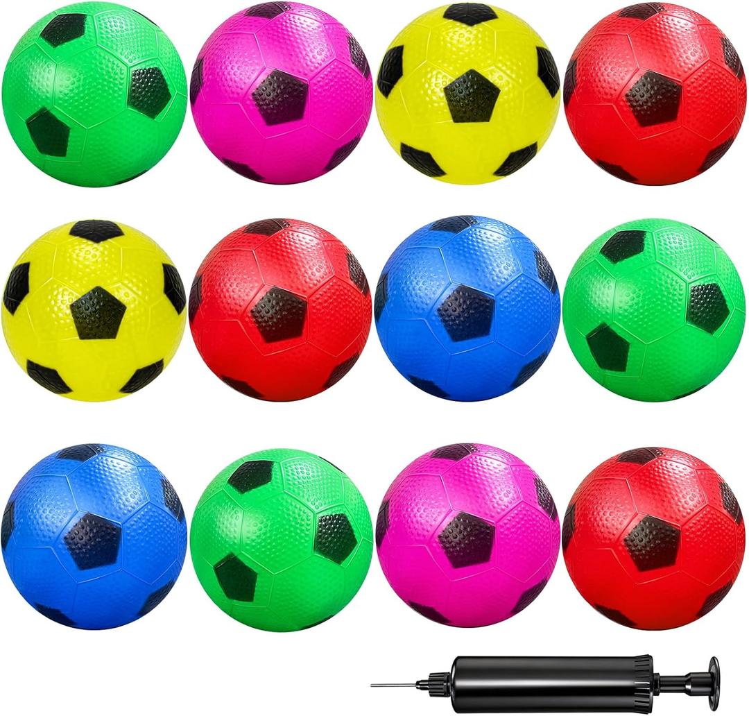 12 Pack Mini Soccer Balls for Kids, 4'' Inflatable Mini Balls for Indoor Outdoor Games, Small Soccer Ball for Pool Beach Garden Sports Game Party Supplies