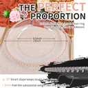 24 Pack Clear Charger Plates With Rose Gold Beaded Rim - 13 Inch Plate Chargers for Dinner, Acrylic Decorative Plates, Transparent Decorative Dinner Charger Plates for Events & Parties (Rose Gold)
