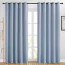 NICETOWN Bedroom Blackout Curtains and Drapes - Window Treatment Thermal Insulated Solid Grommet Blackout Draperies for Bedroom/Living Room (Blue, Set of 2, 80 by 84 Inch)