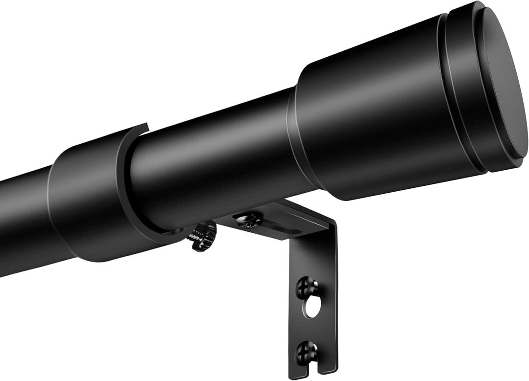 1 Inch Diameter Curtain Rod for Windows 28-120 Inch Heavy Duty
Extra Long Matte Black Curtain Rods with Brackets Adjustable Pole Drapery Rod for Patio Kitchen Bedroom Living Room Outdoor