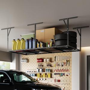 4x8 FT Overhead Garage Storage Rack,750LBS Weight Capacity