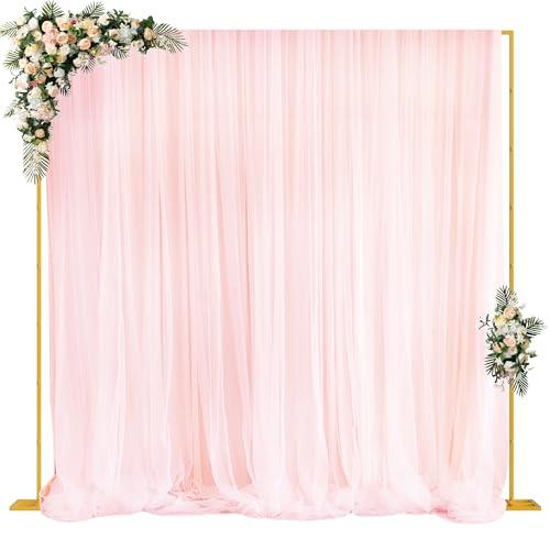 Fomcet 10FT x 10FT Backdrop Stand Heavy Duty with Base, Gold Portable Adjustable Pipe and Drape Kit, Square Metal Arch Party Frame for Wedding Birthday Parties Banquet Decorations Fomcet 10FT x 10FT Backdrop Stand Heavy Duty with Base, Gold Portable Adjustable Pipe and Drape Kit, Square Metal Arch Party Frame for Wedding Birthday Parties Banquet Decorations