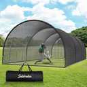 30FT Portable Baseball & Softball Batting Cage for Backyard – Enclosed Net with Pitching Machine Hole, Fiberglass Pole System, Carry Bag, for Home Hitting & Pitching Practice, 30 x 13 x 9 ft