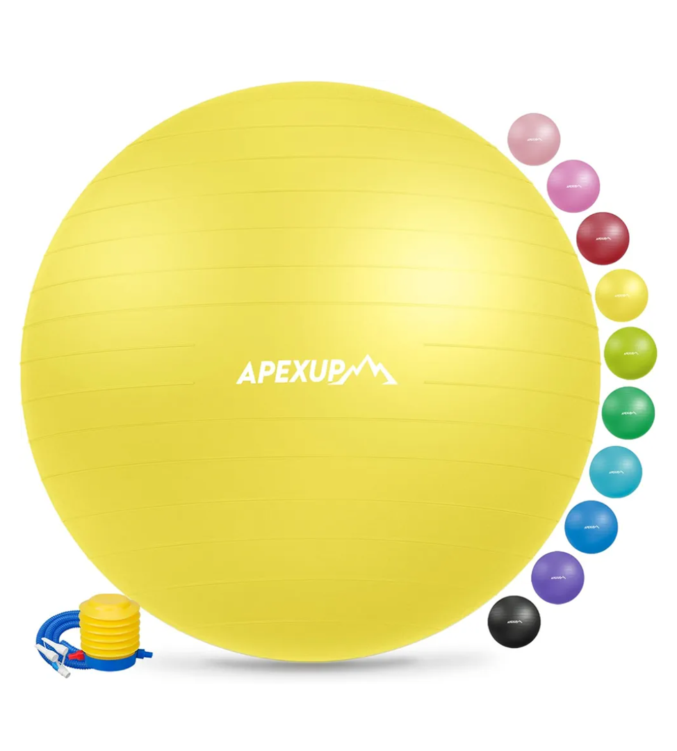 APEXUP Yoga & Pilates Ball - Anti Slip Heavy Duty Gym Ball for Fitness, Balance & Core Workout XL 27-30"