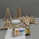 Yihurlm 54Pack Canvas Boards with Easel Set,8pcs 9.8 x 7.8 inch Painting Canvas,8 Easel Stand,30 Brushes & 8 Paint Tray,Canvases Panel Painting Kit for Paint Party, Acrylic Oil, Water Color Gift