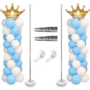 Balloon Column Stand Kit, 7 Ft Adjustable Tower, Set of 2, Party Decoration for Birthday, Wedding, Baby Shower (set of 2)