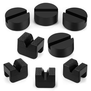 8 Pcs 2 Types Jack Stand Pads Adapter Universal Slotted Frame Rail Pinch Welds Protector Rubber Jack Pad for Jack Stand Accessories