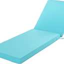 Chaise Lounge Cushion for Outdoor Furniture, Waterproof Fade and Tear Resistant Lounge Deck Chair Cushions for Patio Lawn Pool Resort Hotel, 72x21x3 Inch, Light Blue