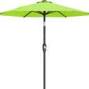 AreShark 7.5FT Patio Umbrella Table Market Umbrella with 6 Sturdy Ribs, Button Tilt/Crank Heavy-Duty Round Outdoor Umbrellas for Garden, Deck, Backyard,and Pool, Apple Green