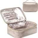 2 x VEELAM Makeup Bag for Cosmetics Organizer, Large Capacity Zipper Make Up Bag with Handle for Travel, Beige