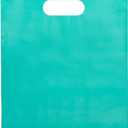100 Teal Bags for Small Business 9"x12" Perfect For Merchandise And Retail Extra Thick 1.5Mil Glossy Thank You Bags With Handles