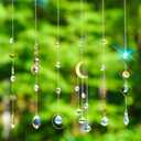 Crystal Suncatchers for Windows Hanging Crystals Sun Catchers Indoor Window Decor (Gold B)