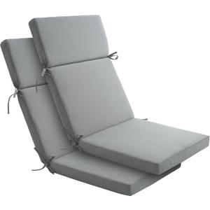 Enipate 2 Pack Outdoor High Back Chair Cushion, Weather Resistant Adirondack Rocking Chair Cushions, Patio Chair Seat Cushions (Grey)