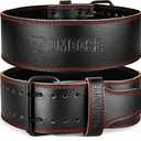 DMoose Fitness Weight Lifting Belt for Lower Back Support - 5mm Thick Genuine Leather Gym Belt for Squats, Deadlifts & Powerlifting - Double Prong Buckle with 10 Holes Adjustability for Men & Women