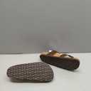 CUSHIONAIRE Luna Sandals for Women, Cork Footbed Womens Sandals for Summer Comfort with Adjustable Straps, Size 7.5