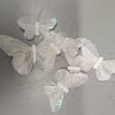 Chuangdi Feather Butterfly Decorations 36 Pcs White 3size Monarch Wall & Party Decor for Wedding, DIY Crafts Lightweight Artificial Feather Butterflies for Home Indoor Outdoor