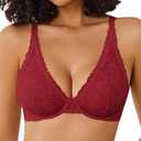 Avidlove Women's Lace Bra Sexy Sheer Underwire Unlined Plunge Everyday Bras Full Coverage Bralettes, M