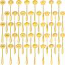Eboot 40 Pcs Gold Flower Teaspoon Stainless Steel Tea Party Spoons Mini Cute Teaspoon for Stirring Coffee Sugar Drink Demitasse Kitchen Cafe Bar Tableware Party Favors Decor