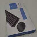 Wireless Keyboard and Mouse Combo, Ergonomic Full Size Typewriter Retro Round Keycaps Keyboard, Compatible with Windows, PC, Perfer for Home and Office Keyboards (Black