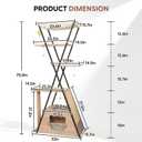 71" Modern Wood Cat Tree for Large Cats - Heavy Duty Tall Cat Tower for Indoor Cats, Multi-Level Cat Furniture with Spacious Condo, Large Perch, Scratching Posts & Hammock(Washed Grey)