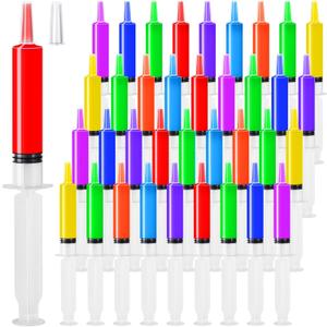 100 Pack Party Jello Shot Syringes, 20ml Plastic Syringe for Liquid Syringes Shooters with Tip Cap for Halloween, Thanksgiving day, Christmas Graduation Party Supplies, Dispensing Syringe Tools