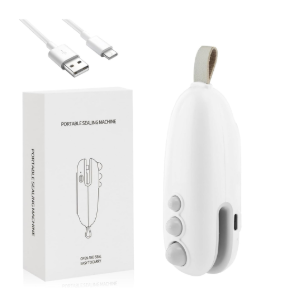 2 Pack Mini Bag Sealer, 2 in 1 Heat Sealer with Cutter, Snack Bag Sealer Portable Resealer Machine for Plastic Bags Food Storage