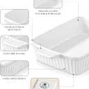 MALACASA 4.4 QT Baking Dish, 9x13 Large Casserole Dish for Oven, Ceramic Baking Pan, Rectangular Lasagna Pan Deep with Handles for Baking, Durable Microwave Oven Safe, Wedding Gift,White, Series BAKE-BAKE