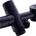 Brass Shower Arm Diverter with Handshower Mount Universal Shower Wand Holder Valve Bathroom 3-Way Universal Shower System Replacement for Handheld Shower and Fixed Shower Head,Matte Black