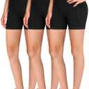 Volleyball Bike Shorts for Girls Spandex Compression Shorts with Pockets for Kids Dance Yoga and Athletics (XL, Black/Black/Black)