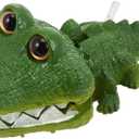 POPETPOP Simulated Crocodile Aquarium Ornament 5.51 Inch Resin Alligator Fish Tank Decor Safe Durable Bubbling Aquatic Decoration for Freshwater Saltwater Tanks