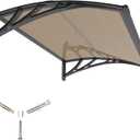 32x48'' Door Awning Exterior, Window Canopy for Front Door, UPF 50+ Polycarbonate Overhang Cover for Patio, Porch, Entryway, UV Rain & Snow Protection