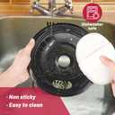 GE Black Stove Drip Pans, 10% Energy Save by Enamel Spraying Prevent Bending and Rust - Include 2 6'' Burner Drip Pans and 2 8'' Drip Bowl