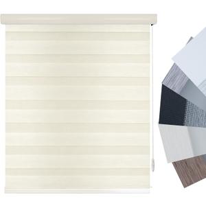 ShadesU Zebra Blinds for Indoor Window Roller, Zebra Shades for Windows Privacy Light Filtering Shades (Maxium Height 72inch) (Cream Color)(Width 76 inch) (08- Cream-crd)