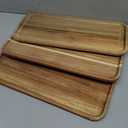 Versatile Acacia Wood Serving Trays - Set of 3 Elegant Platters for Home Decor and Hosting - Perfect for Cheese, Fruit, and Charcuterie Presentation (Large)