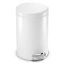 simplehuman 4.5 Liter Bathroom Trash Can, White Steel
