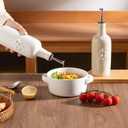 Sweejar Ceramic Olive Oil Dispenser Bottle, 17 FLOZ Oil Bottle with SpoutPorcelain Oil Dispenser for Kitchen,Cooking, Evoo, Vinegar, Soy Sauce, Pack of 1 (Beige)