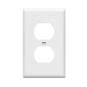 Enerlites 8821-W Duplex Receptacle Outlet Wall Plate, Standard Size 10-Gang, Polycarbonate Thermoplastic, White
