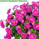 Ouddy Decor 4 Bundles Artificial Flowers for Outdoors, Fake Silk Camellia Flowers Bouquet Realistic UV Resistant Fake Plants for Garden Porch Planter Spring Summer Indoor Outdoor Home Decor, Fuchsia