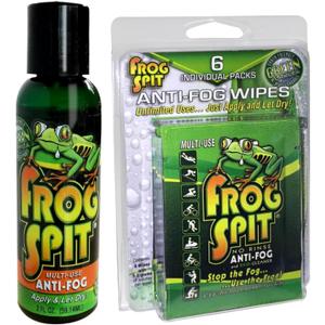 Frog Spit Anti-Fog Concentrate and Wipes - 2 oz. Bottle of Anti-Fog Solution, 6 Travel Wipes - Anti Fog for Glasses, Goggles, Face Masks, Helmet Face Shields