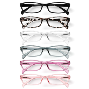 Gaoye Reading Glasses for Women, 6 pack Fashion Readers for Women Men Spring Hinge Eye Glasses, Blue Light Reading Glasses, +1.5