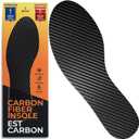 EstCarbon - Carbon Fiber Insole - 1 pc, Men 9.5, Women 10-10.5 - Unisex Orthotic Shoe Insert - Stiff Foot Plate - Turf Toe, Hallux Rigidus, Flat Feet, Plantar Fasciitis, Mortons Extension