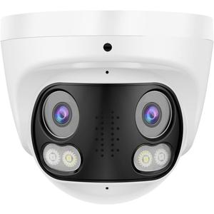 4K 8MP Dual Lens PoE IP Security Camera with 180 Ultra Wide Viewing Angle, 2 Way Talk, Human Detection, SD Card Slot(256GB), Full Color/IR2.0 Night Vision, Compatible with Third-Party NVRs