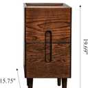 Mid Century Modern Nightstand, Narrow Nightstand, Minimalist Side Table for Bedroom, 2-Drawer Bedside Tables (Walnut, 9.84inches)