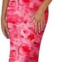 PRETTYGARDEN Women's 2025 Summer Floral Spaghetti Strap Maxi Dress Stretch Sexy Bodycon Dress Backless Slip Long Dresses, Medium
