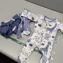 The Peanutshell Baby Sleepers for Boys Set of 3 - Newborn Baby Clothes, Soft Cotton Boy Footed Pajamas, Newborns & Infants Clothes Gift Set - Blue Safari