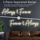 45.5" Super Large Always And Forever Neon Sign Big with Remote Dimmer, Three-pieces Free Combination Forever And Always Neon Light for Wall Decor, Wedding Proposal Bedroom Bar, Warm White