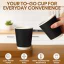 Black Paper Coffee Cups 8oz 20-Pack | Disposable Hot Beverage Cups for Coffee, Tea, Cocoa, Espresso | Sturdy, Insulated & Leak-Resistant