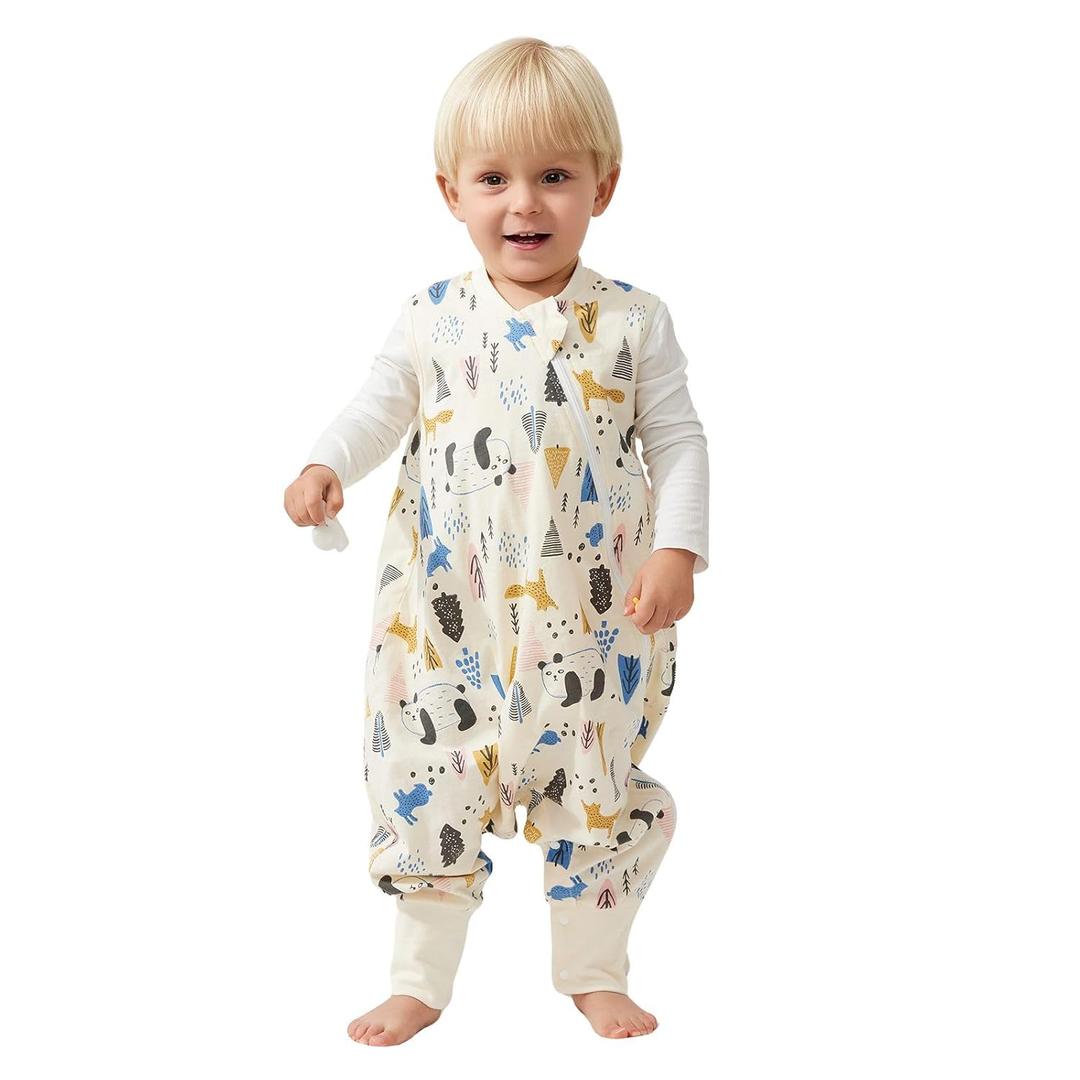 Duomiaomiao 0.5 TOG Toddler Sleep Sack 12-24 Months 100% Cotton Lightweight Baby Sleep Sack with Feet, Breathable Comfy Toddler Wearable Blanket